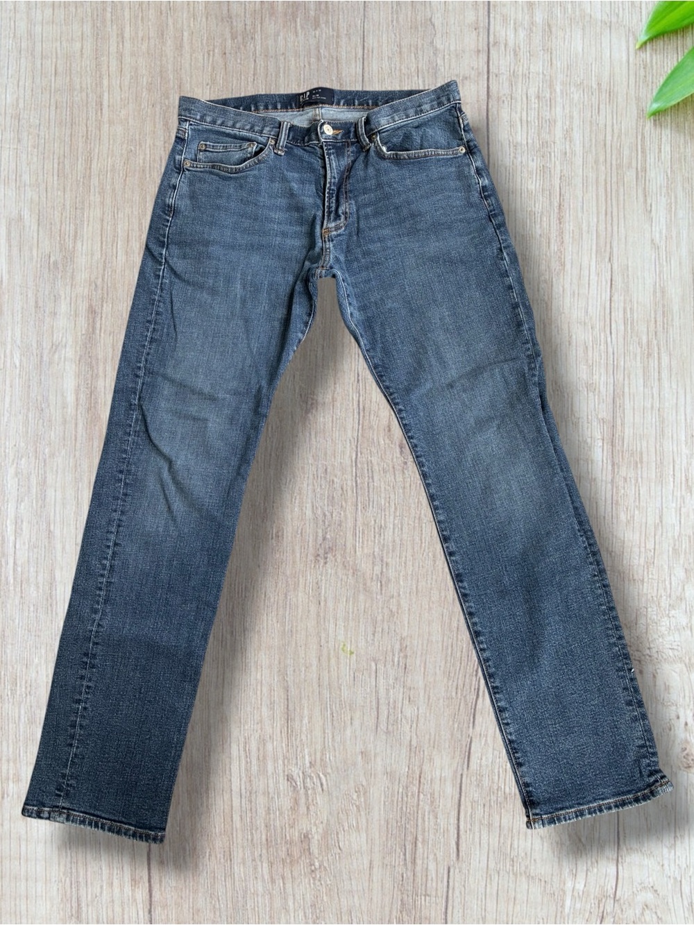 GAP Denim Slim Fit Jeans Mens Size 32x32 Straight Leg Medium Wash Blue Cotton‎